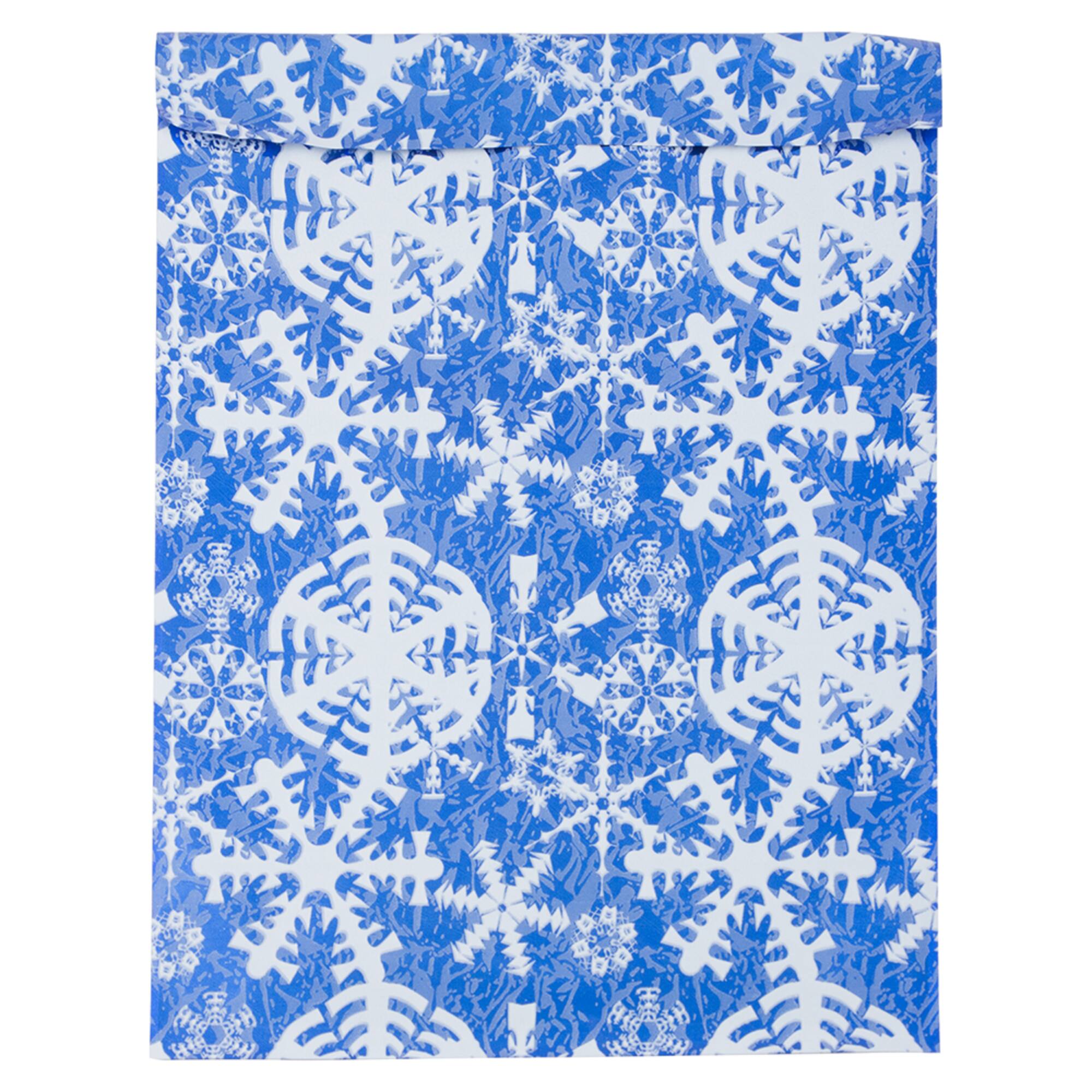 JAM Paper Blue & White Snowflakes Open End Catalog Premium Foil Envelopes
